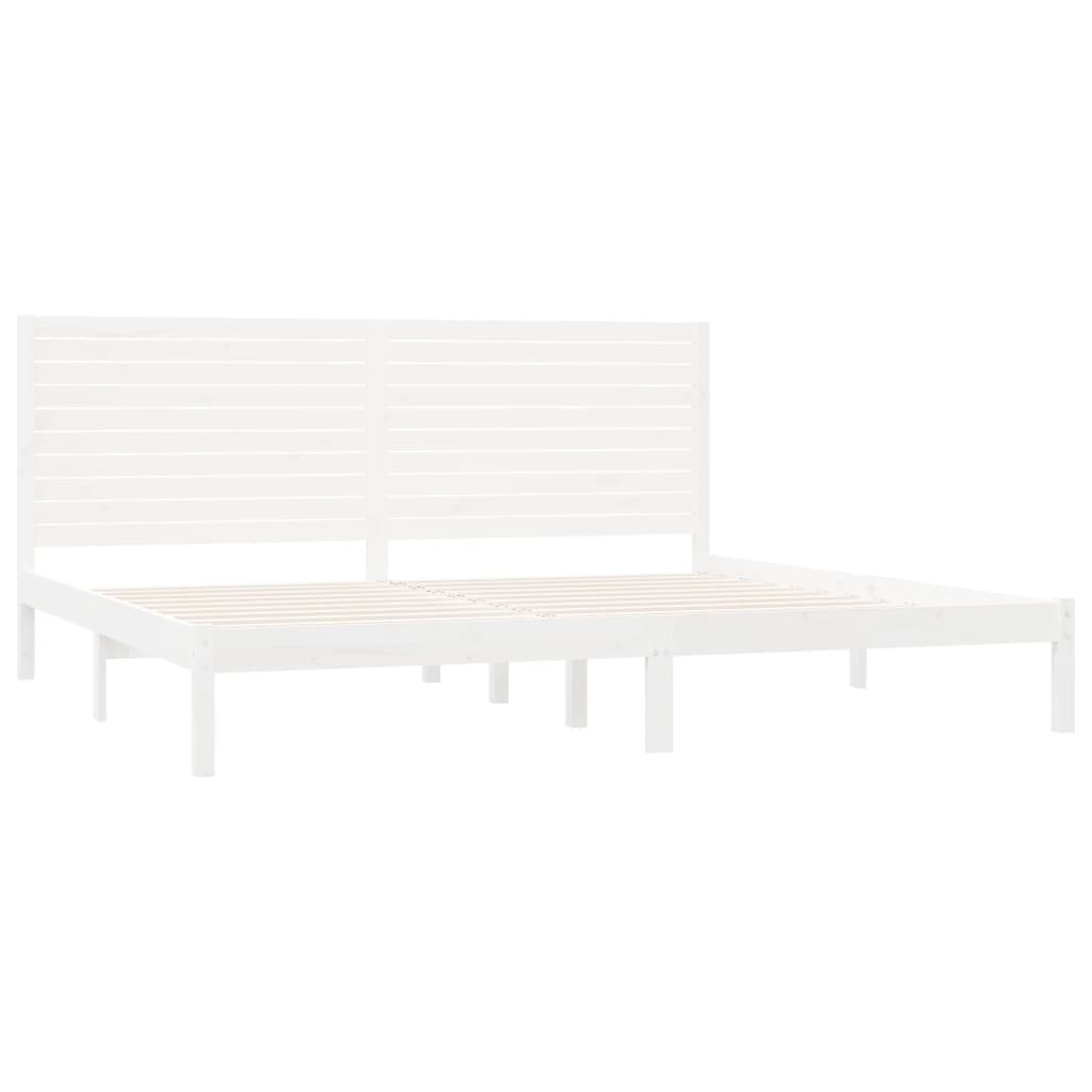 Cadre de lit sans matelas blanc 200x200 cm bois massif