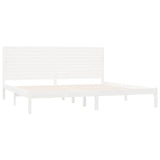 Cadre de lit sans matelas blanc 200x200 cm bois massif