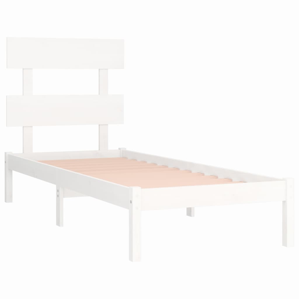 Cadre de lit sans matelas blanc 90x190 cm bois massif