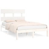 Cadre de lit sans matelas blanc 140x200 cm bois massif