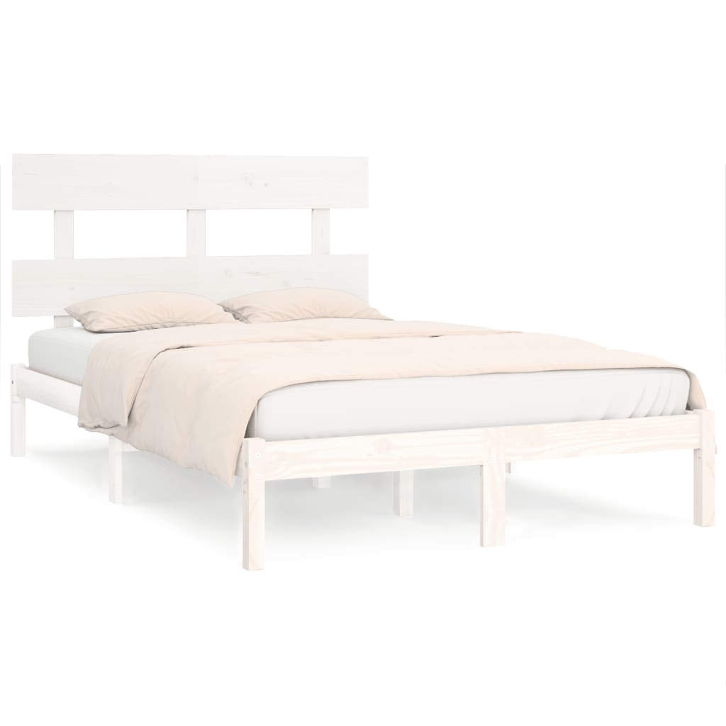 Cadre de lit sans matelas blanc 180x200 cm bois massif