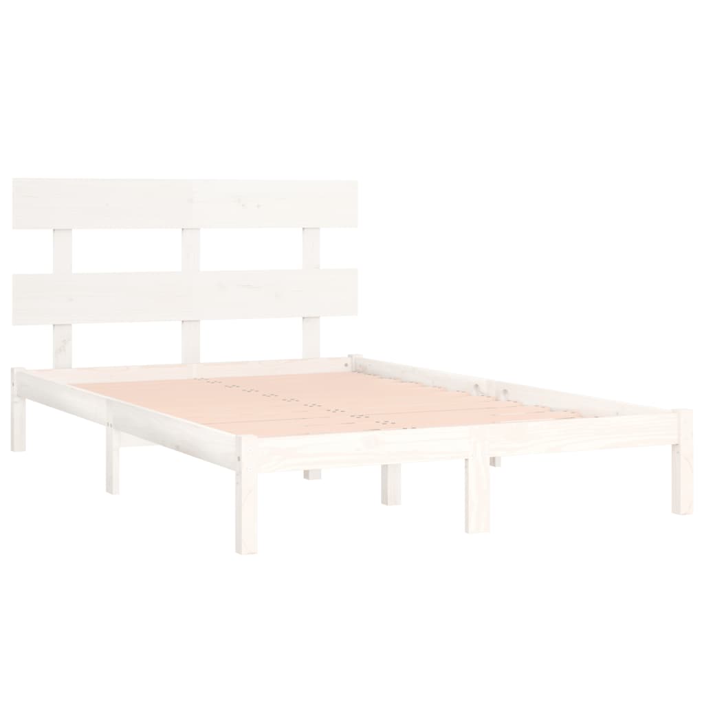 Cadre de lit sans matelas blanc 180x200 cm bois massif