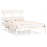 Cadre de lit sans matelas blanc 200x200 cm bois massif