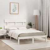 Cadre de lit sans matelas blanc 200x200 cm bois massif