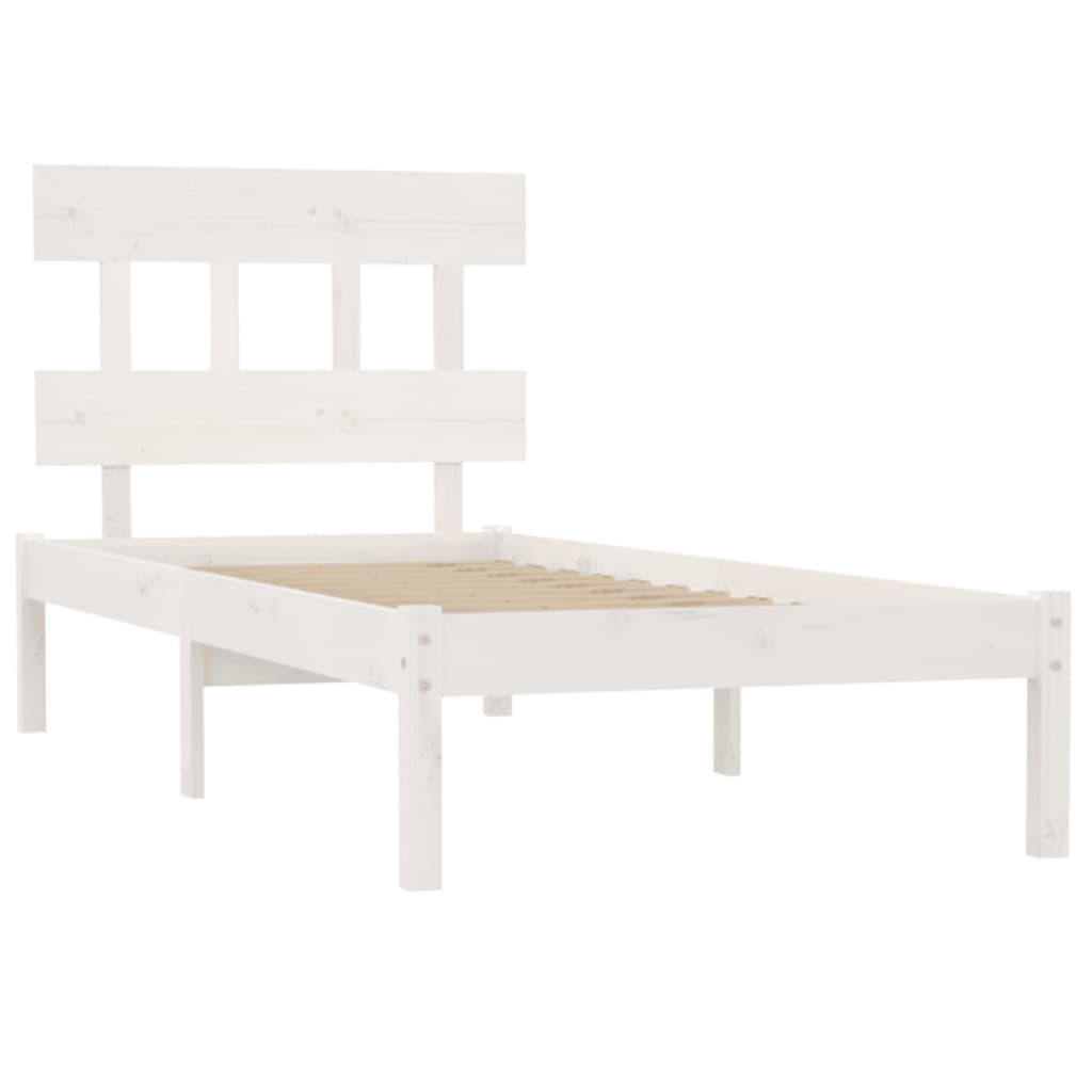 Cadre de lit sans matelas blanc 90x200 cm bois massif