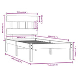 Cadre de lit sans matelas blanc 90x200 cm bois massif