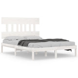 Cadre de lit sans matelas blanc 140x200 cm bois massif