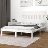 Cadre de lit sans matelas blanc 140x200 cm bois massif