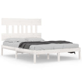 Cadre de lit sans matelas blanc 150x200 cm bois massif