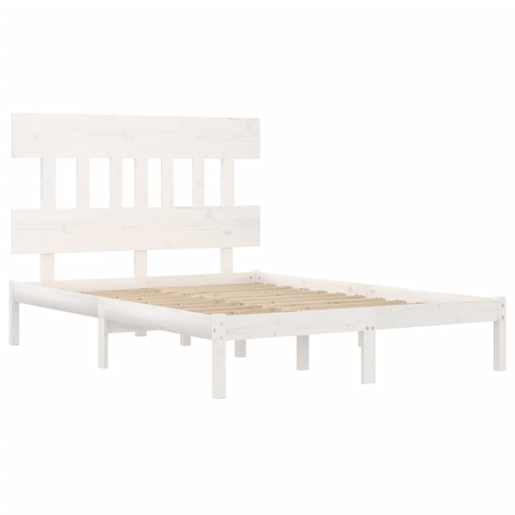 Cadre de lit sans matelas blanc 180x200 cm bois massif