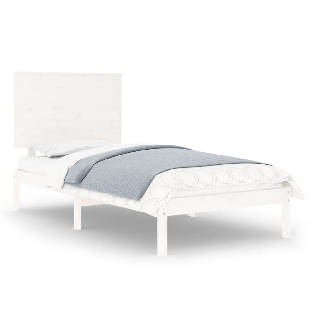 Cadre de lit sans matelas blanc 90x190 cm bois massif