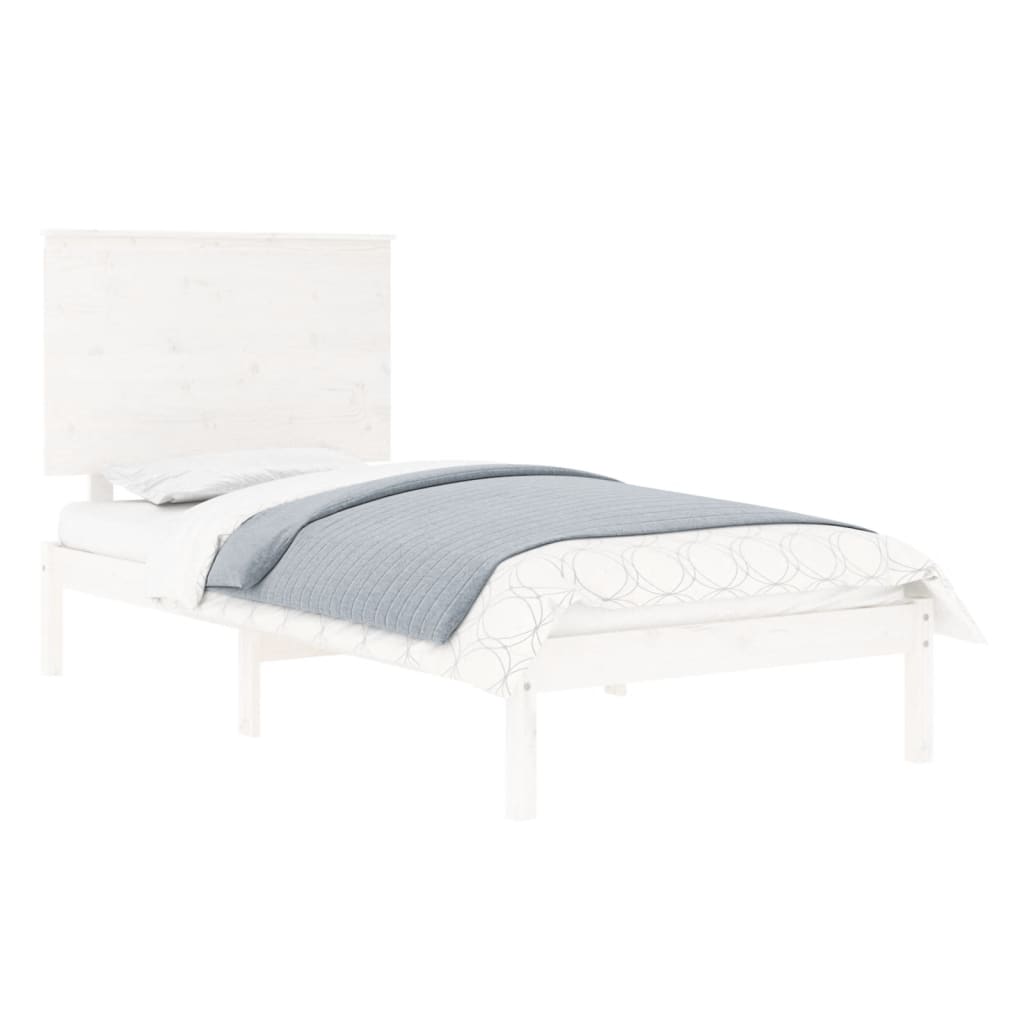 Cadre de lit sans matelas blanc 90x190 cm bois massif