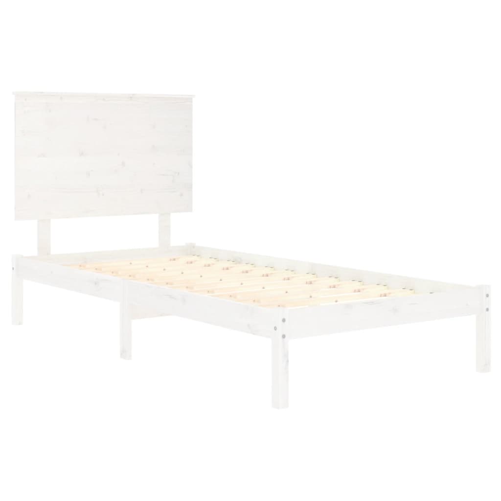 Cadre de lit sans matelas blanc 90x190 cm bois massif