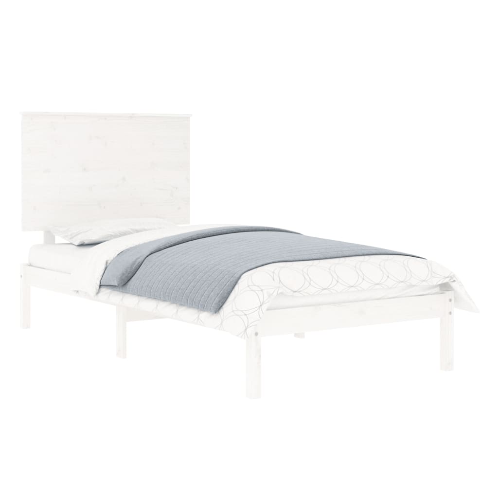 Cadre de lit sans matelas blanc 90x200 cm bois de pin massif