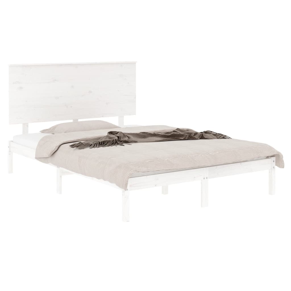 Cadre de lit sans matelas blanc 140x200 cm bois de pin massif