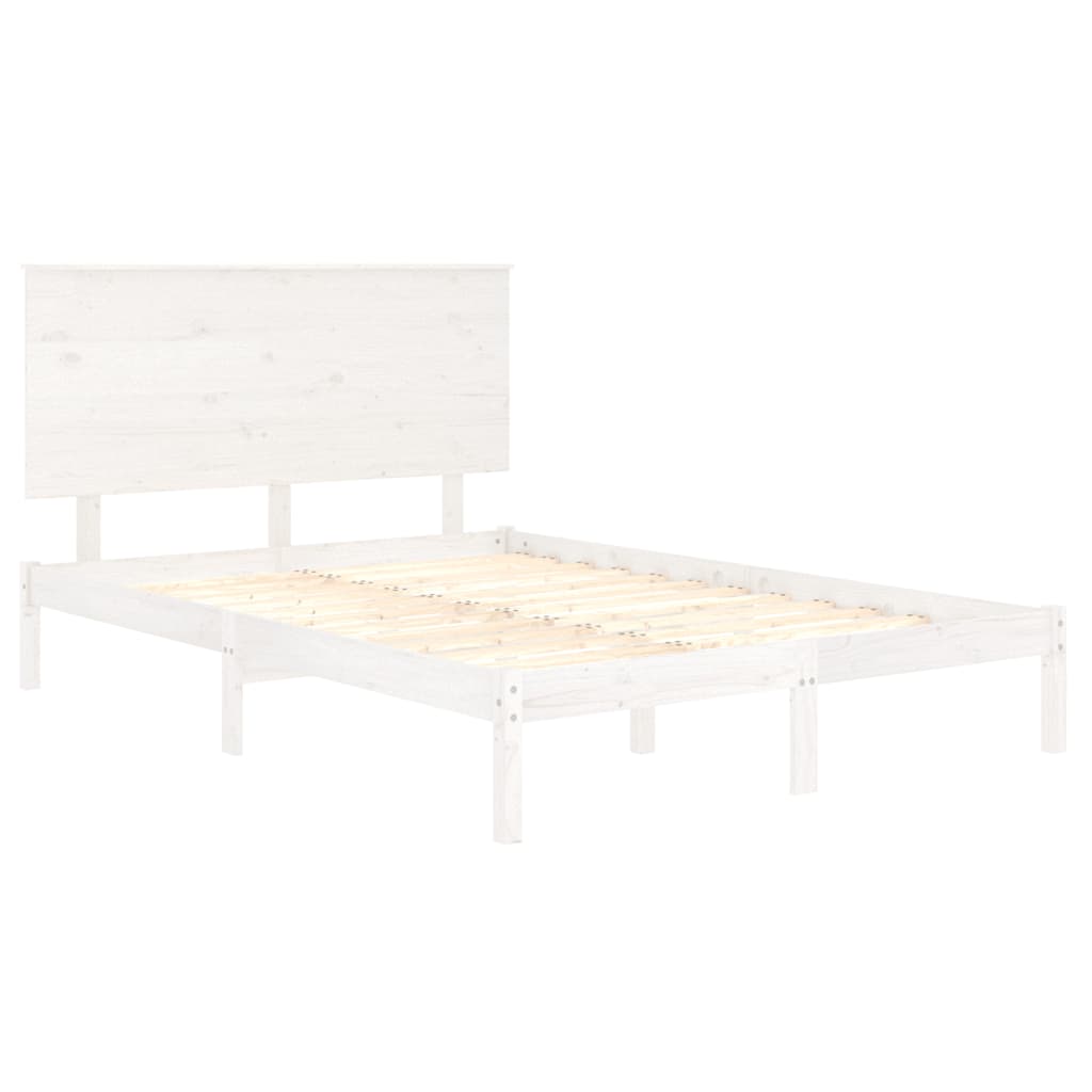 Cadre de lit sans matelas blanc 140x200 cm bois de pin massif