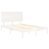 Cadre de lit sans matelas blanc 140x200 cm bois de pin massif