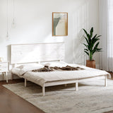 Cadre de lit sans matelas blanc 150x200 cm bois massif