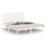 Cadre de lit sans matelas blanc 180x200 cm bois massif