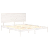 Cadre de lit sans matelas blanc 180x200 cm bois massif