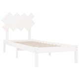 Cadre de lit sans matelas blanc 90x190 cm bois massif