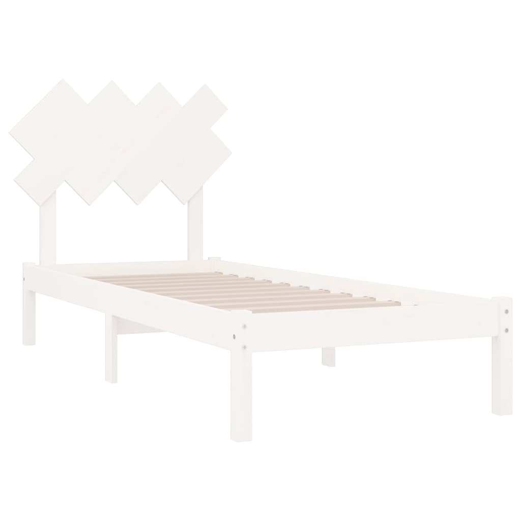 Cadre de lit sans matelas blanc 90x200 cm bois massif