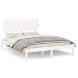 Cadre de lit sans matelas blanc 150x200 cm bois massif