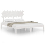 Cadre de lit sans matelas blanc 160x200 cm bois massif