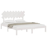 Cadre de lit sans matelas blanc 160x200 cm bois massif