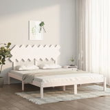 Cadre de lit sans matelas blanc 160x200 cm bois massif