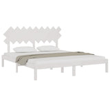 Cadre de lit sans matelas blanc 180x200 cm bois massif