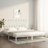 Cadre de lit sans matelas blanc 180x200 cm bois massif