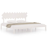 Cadre de lit sans matelas blanc 200x200 cm bois massif