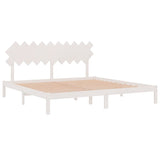 Cadre de lit sans matelas blanc 200x200 cm bois massif