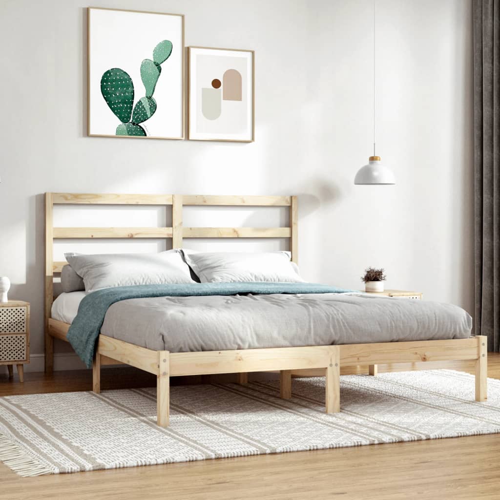 Cadre de lit sans matelas 120x190 cm bois massif