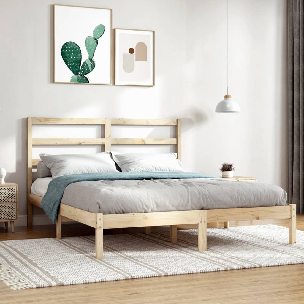 Cadre de lit sans matelas 140x190 cm bois de pin massif