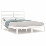 Cadre de lit sans matelas blanc 140x190 cm bois de pin massif