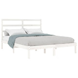 Cadre de lit sans matelas blanc 140x190 cm bois de pin massif