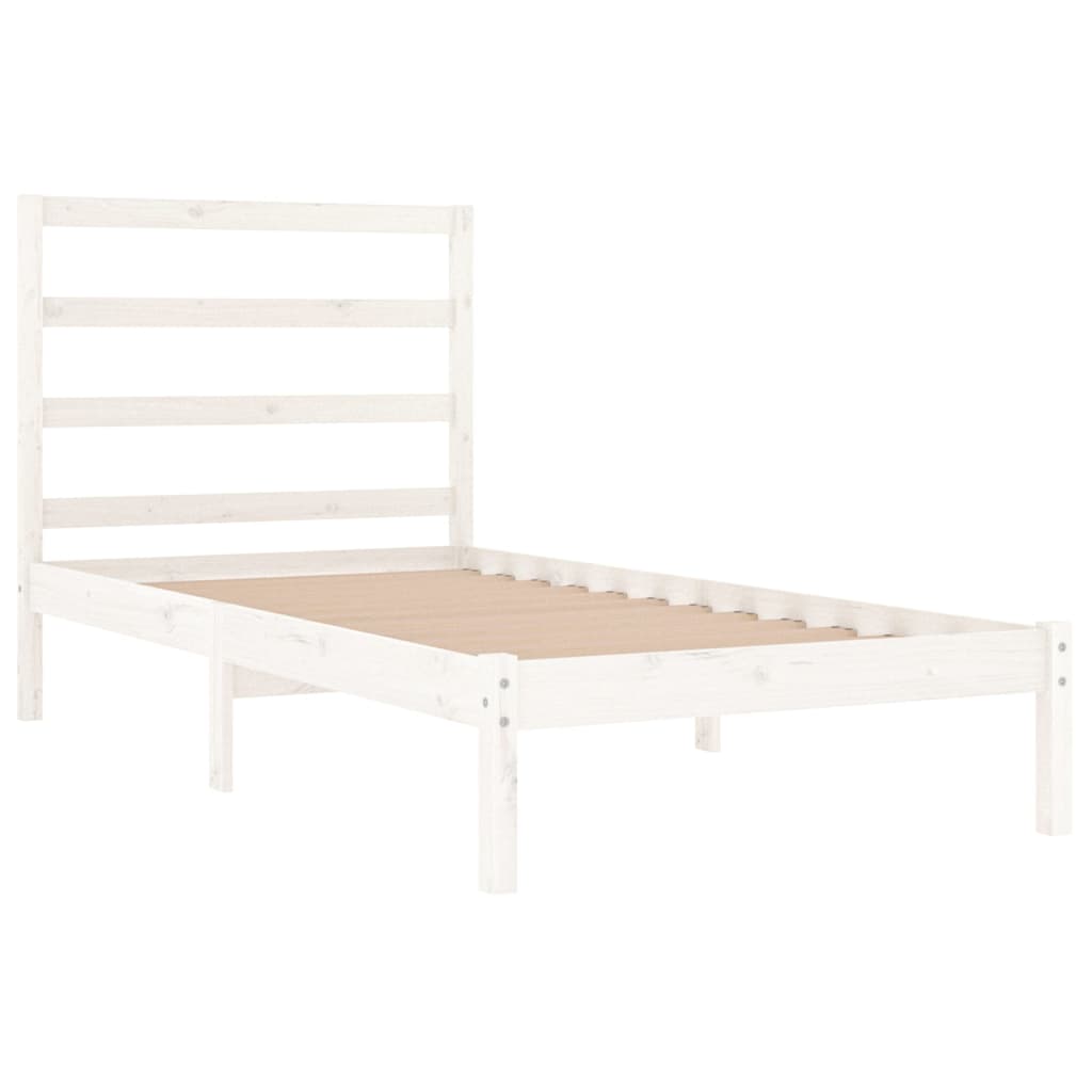 Cadre de lit sans matelas blanc 90x200 cm bois de pin massif