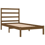 Cadre de lit sans matelas marron miel 100x200cm bois pin massif