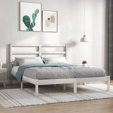 Cadre de lit sans matelas blanc 160x200 cm bois de pin massif