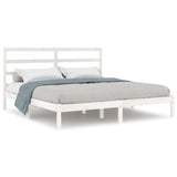 Cadre de lit sans matelas blanc 180x200 cm bois massif