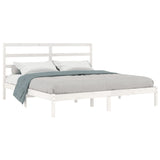 Cadre de lit sans matelas blanc 180x200 cm bois massif