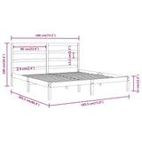 Cadre de lit sans matelas blanc 180x200 cm bois massif