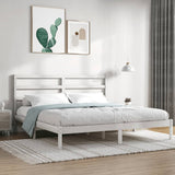 Cadre de lit sans matelas blanc 180x200 cm bois massif