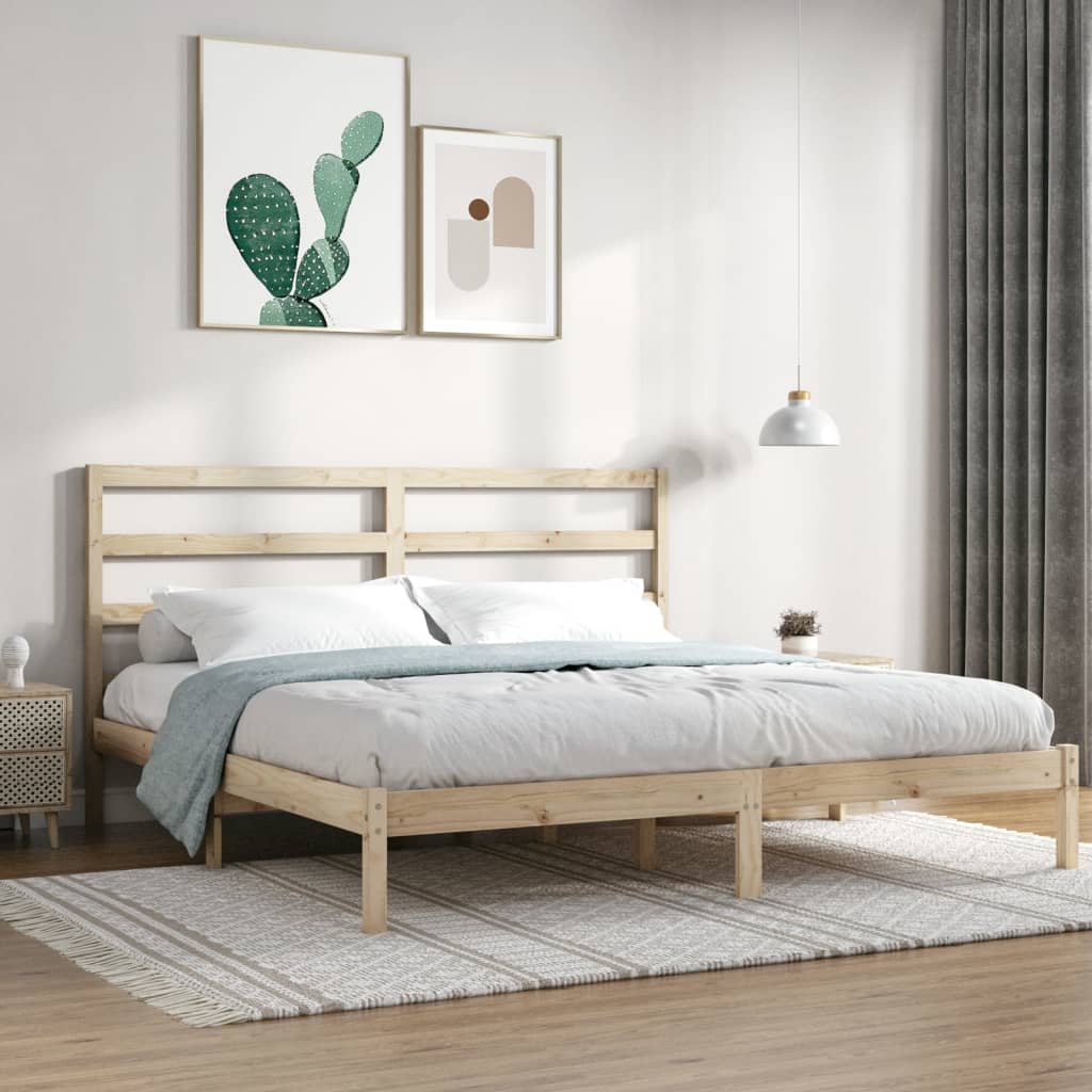 Cadre de lit sans matelas 200x200 cm bois massif de pin