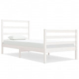 Cadre de lit sans matelas blanc 75x190 cm bois de pin massif