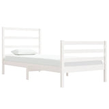 Cadre de lit sans matelas blanc 75x190 cm bois de pin massif