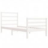 Cadre de lit sans matelas blanc 75x190 cm bois de pin massif