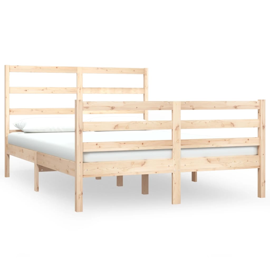 Cadre de lit sans matelas bois massif de pin 135x190 cm